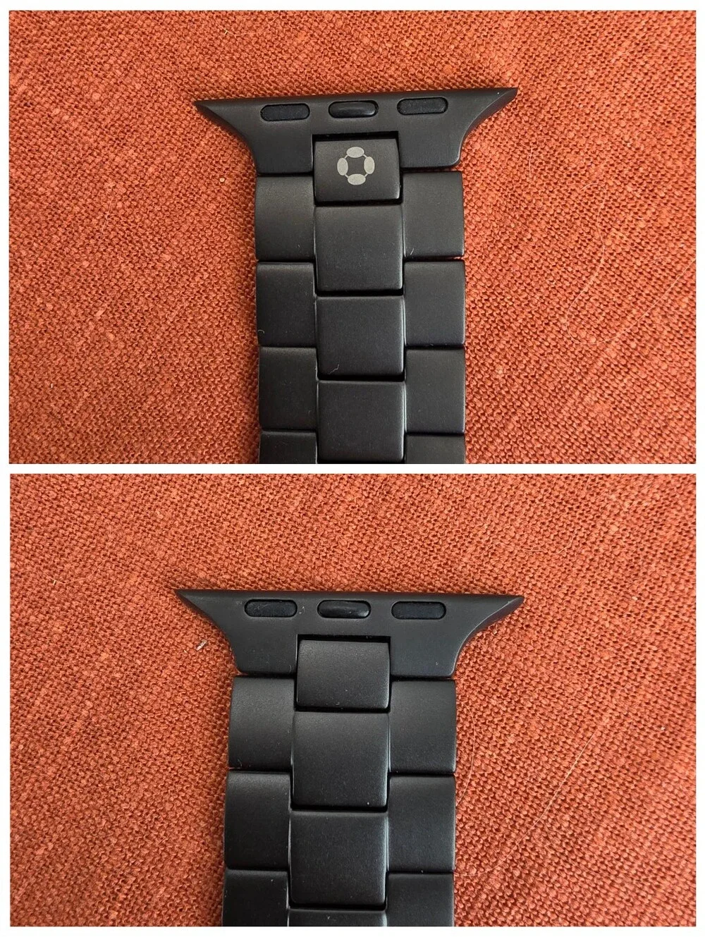 Finestone CRNS03 Titanium Apple Watchband With Butterfly Clasp, Black